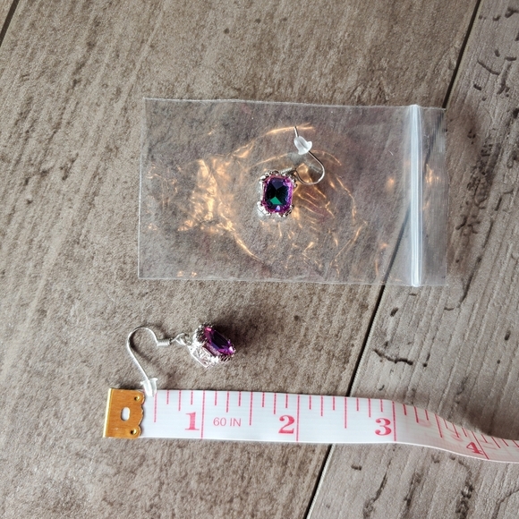 NWT Pink Iridescent Silver Tone Women's Drop Earrings - Picture 4 of 16